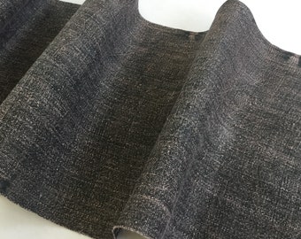 2.10 Meters Long Brown Hmong natural hemp fabric, Vintage  hemp hand dyed Hmong hill tribe -Bed runner ,Table runner from Thailand(BP1)