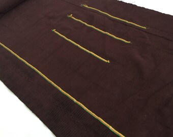 2.10 Meters Long  Brown Vintage Hmong hemp Fabric ,Batik fabric textiles, Handwoven Hmong hemp fabric form Thailand(DH2)