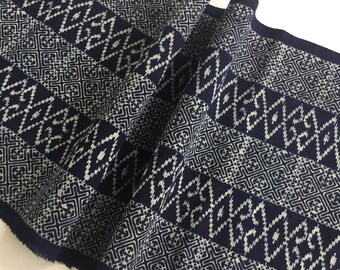 Shock Price!!!! 2.50 Meters long Hmong cotton, Indigo Batik fabric, Vintage style cotton textiles, Table runner from Thailand (TK7)