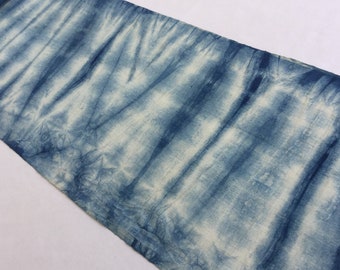 2.80 Meters Long Blue & white Natural Hmong Hemp Fabric, vintage Hemp hand dyed Hmong hill tribe-Bed runner, Old Hemp from Thailand(BW1)