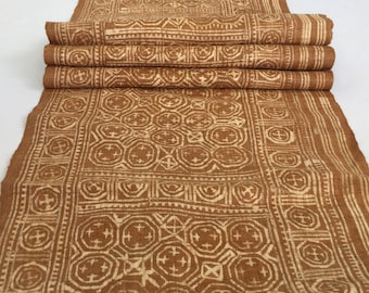 SALE!!!! 2.20 Meters Long Brown Natural Hmong Hemp Fabric, vintage Hemp hand dyed Hmong hill tribe-Bed runner, Old Hemp from Thailand(B1)