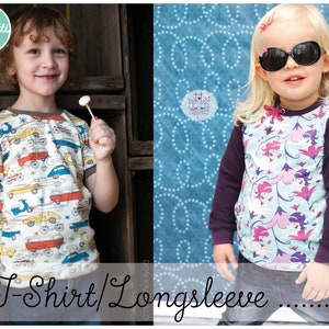 Longsleeve/ T-Shirt für Kinder Gr. 92-164 Schnittmuster ebook Anleitung PDF / sewing pattern / Konfetti Patterns / konfettipatterns / nähen Bild 1