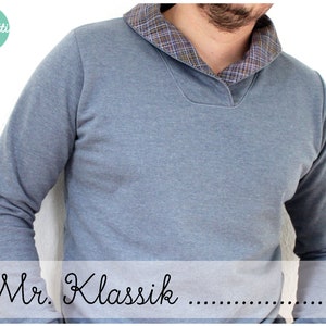 Mr. Klassik Herren Pullover Gr. XS-4XL Hoodie Schnittmuster ebook Anleitung / sewing pattern / Konfetti Patterns / konfettipatterns / nähen Bild 1