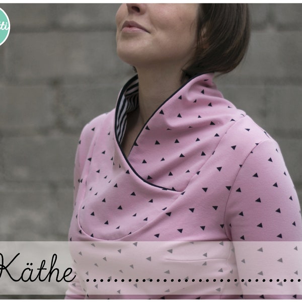 Käthe Kragenpullover Hoodie Gr. 34-56 Schnittmuster ebook + Anleitung / PDF / sewing pattern / Konfetti Patterns / konfettipatterns / nähen