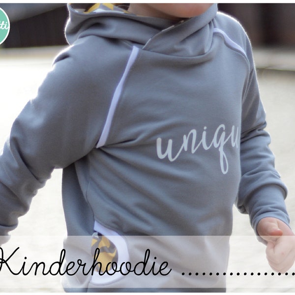 Hoodie / Kapuzenpullover Gr. 92-158 Schnittmuster / ebook + Anleitung / Kinder / PDF / sewing pattern / Konfetti Patterns / konfettipatterns