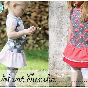 Flounce tunic for girls in sizes 74-164 Sewing pattern ebook + PDF instructions / sewing pattern / Konfetti Patterns / konfettipatterns