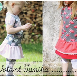 Volant-Tunika für Mädchen in den Größen 74-164 Schnittmuster ebook Anleitung PDF / sewing pattern / Konfetti Patterns / konfettipatterns Bild 1