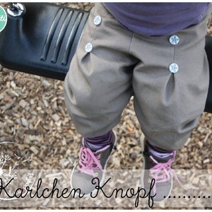 Karlchen Knopf Babyhose Pumphose Hose / Gr. 50-98 / ebook Anleitung / PDF / sewing pattern / Konfetti Patterns / konfettipatterns / nähen Bild 1