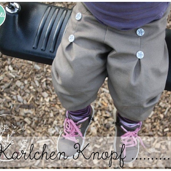 Karlchen Knopf Babyhose Pumphose Hose / Gr. 50-98 / ebook + Anleitung / PDF / sewing pattern / Konfetti Patterns / konfettipatterns / nähen