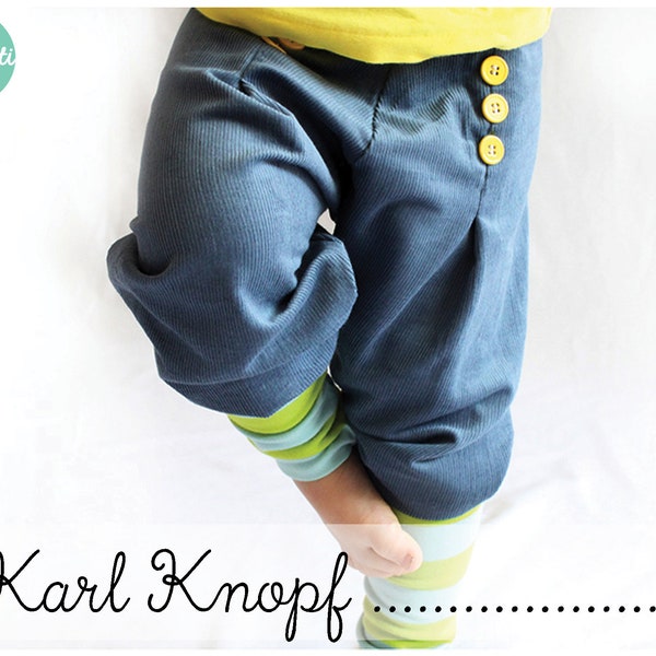 Karl Knopf Hose Gr. 92-164 Pumphose ebook + Anleitung / Kinder / PDF / sewing pattern / Konfetti Patterns / konfettipatterns / nähen