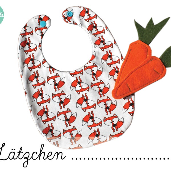 Lätzchen - Schnittmuster / ebook + Anleitung / PDF / sewing pattern / Konfetti Patterns / konfettipatterns / nähen