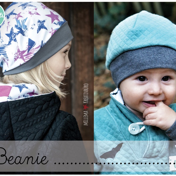 Beanie - Schnittmuster / ebook + Anleitung / PDF / sewing pattern / Konfetti Patterns / konfettipatterns / nähen