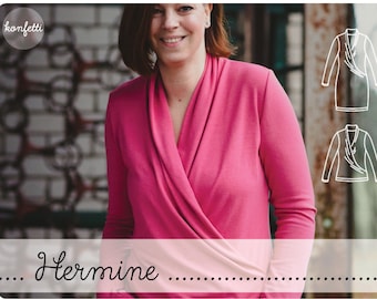 Hermine - Wrap Dress + Wrap Shirt Ladies Sewing Pattern Gr. 34-50 ebook sewing pattern / confetti patterns / konfettipatterns/ digital