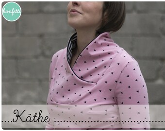 Käthe collar sweater Hoodie Gr. 34-56 sewing pattern ebook + instructions / PDF / sewing pattern / confetti patterns / confetti patterns / sew