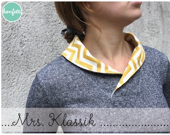 Mrs.Klassik Damenpullover Hoodie Gr. 34-54 Schnittmuster ebook Anleitung PDF / sewing pattern / Konfetti Patterns / konfettipatterns / nähen