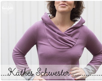 Käthes Schwester Hoodie Gr. 34-56 Damen ebook Anleitung / sewing pattern / Konfetti Patterns / konfettipatterns / nähen / Schnittmuster  PDF