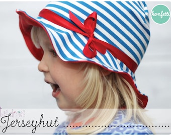 Jersey hat for children summer hat hat / sewing pattern / ebook + instructions / PDF / sewing pattern / confetti patterns / confetti patterns / sew