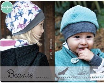 Beanie - Schnittmuster / ebook + Anleitung / PDF / sewing pattern / Konfetti Patterns / konfettipatterns / nähen