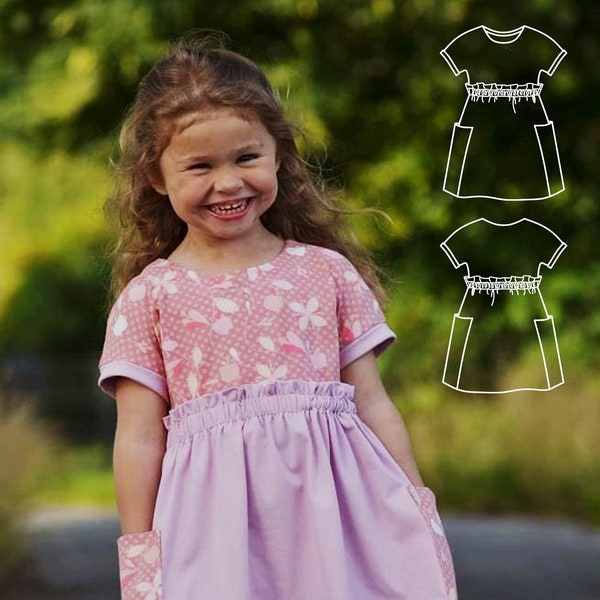 Hanni - Paperbag Kleid Girls Dress Mädchen Sommer  Schnittmuster ebook + Anleitung / PDF / sewing pattern / Konfetti Patterns