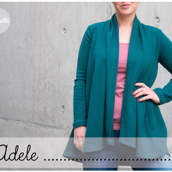 Adele - Cardigan Gr.34-56 Jacke Schnittmuster / ebook Anleitung / sewing pattern / Konfetti Patterns / konfettipatterns / nähen / PDF