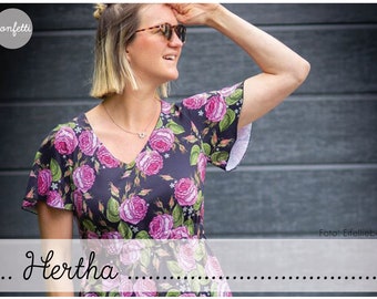 Hertha Damenkleid Kleid Gr.32-50 Schnittmuster / ebook Anleitung / sewing pattern / Konfetti Patterns / konfettipatterns / nähen /PDF