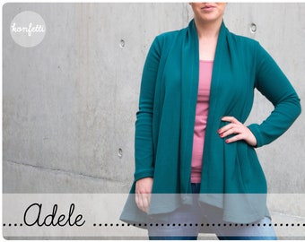 Adele-Cardigan Gr. 34-56 Jacket Pattern/ebook Instructions/sewing pattern/confetti patterns/Confetti patterns/Sewing/pdf