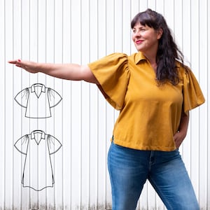 Molle sewing pattern for fashion dress and blouse in sizes 34-50 konfetti patterns sewing digital eBook