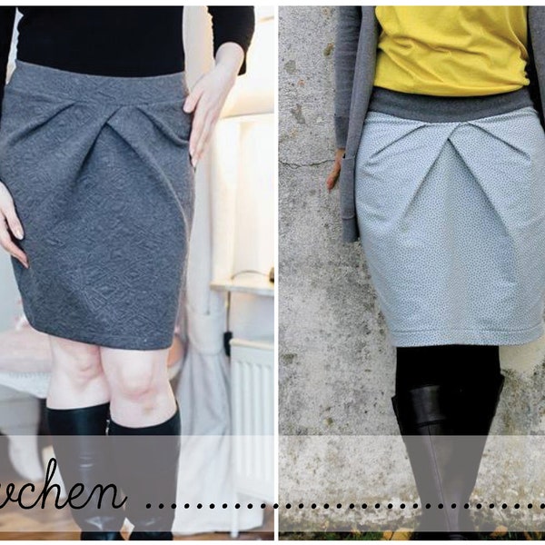 Evchen - Faltenrock Gr. 32-54 / Rock / Schnittmuster / ebook + Anleitung / sewing pattern / Konfetti Patterns / konfettipatterns / nähen