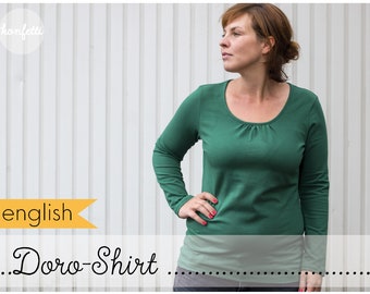 Doro (Size S-3XL) Shirt with gathers eBook / PDF / sewing pattern / Konfetti Patterns / konfettipatterns / digital / downlaod / Basic-Shirt