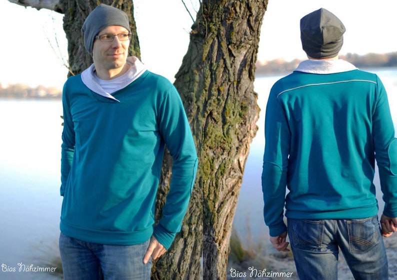 Mr. Klassik Herren Pullover Gr. XS-4XL Hoodie Schnittmuster ebook Anleitung / sewing pattern / Konfetti Patterns / konfettipatterns / nähen Bild 2