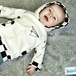 Babyhoodie/ Kapuzenpullover Gr. 56-98 Hoodie Kinder ebook Anleitung / PDF / sewing pattern / Konfetti Patterns / konfettipatterns / nähen Bild 4