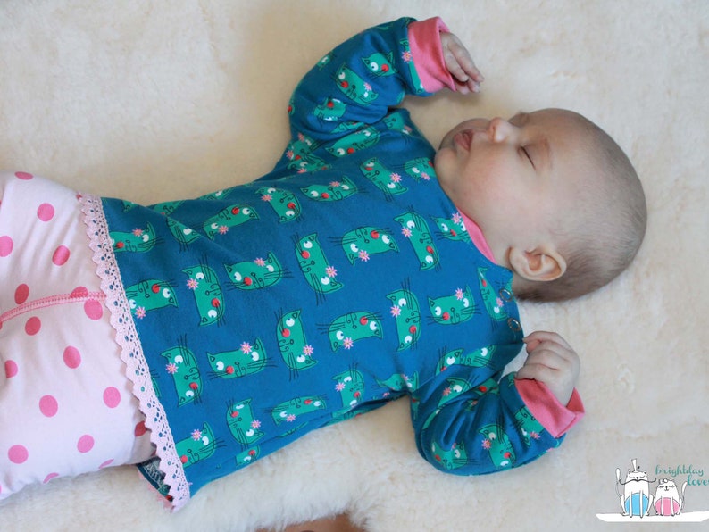 Baby-Longsleeve mit Knopfleiste Baby Shirt / Gr. 50-104 Schnittmuster / PDF / sewing pattern / Konfetti Patterns / konfettipatterns / nähen Bild 4