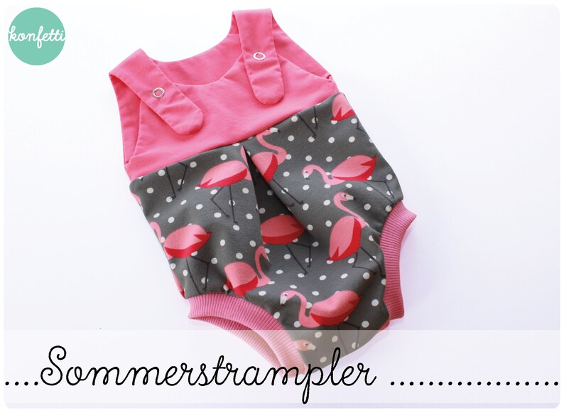 Sommerstrampler Strampler Gr. 50-92 Baby Schnittmuster / ebook Anleitung / sewing pattern / Konfetti Patterns / konfettipatterns / nähen Bild 1