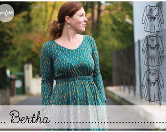 Bertha - langärmliges Kleid für Damen Gr. 32-50