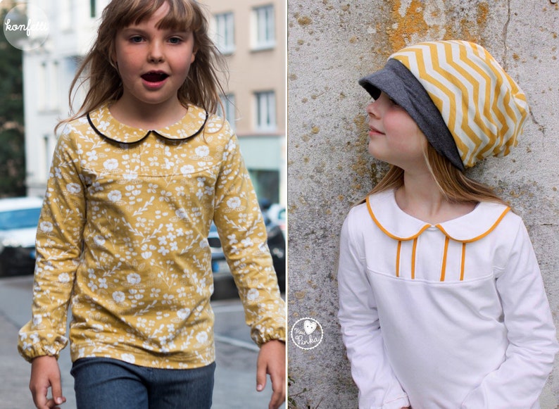 Grete-Peter Pan collar-shirt pattern size 86-164 Girls ebook Tutorial PDF sewing Pattern/Confetti patterns/Confetti patterns/sewing image 4