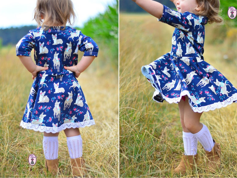 Freddi girls dress size 86-164 long and short-sleeved sewing pattern ebook instructions sewing pattern / confetti patterns / confetti patterns / sew image 2