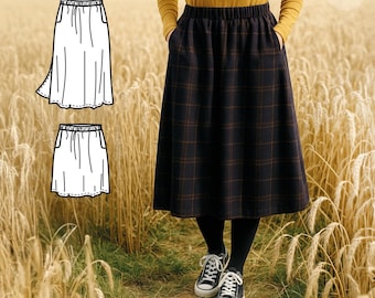 Bine - Patrón e instrucciones de falda de mujer eBook Konfetti Patterns