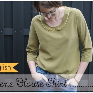 Lene - Blouse Shirt (Size 8-20) eBook / PDF / sewing pattern / Konfetti Patterns / konfettipatterns / digital / downlaod / Peter Pan Collar