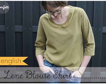 Lene - Blouse Shirt (Size 8-20) eBook / PDF / sewing pattern / Konfetti Patterns / konfettipatterns / digital / downlaod / Peter Pan Collar