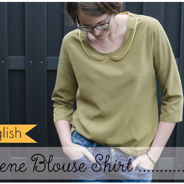 Lene - Blouse Shirt (Size 8-20) eBook / PDF / sewing pattern / Konfetti Patterns / konfettipatterns / digital / downlaod / Peter Pan Collar