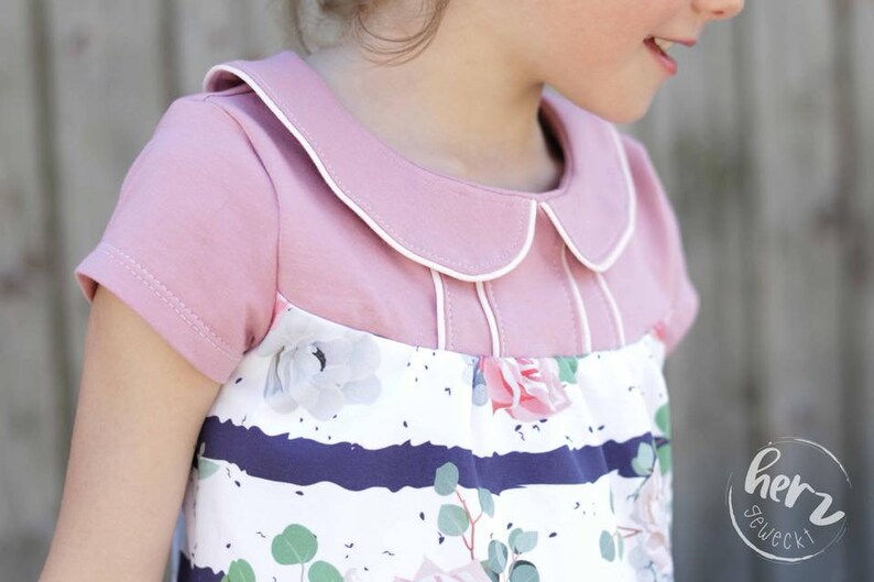Grete-Peter Pan collar-shirt pattern size 86-164 Girls ebook Tutorial PDF sewing Pattern/Confetti patterns/Confetti patterns/sewing image 8