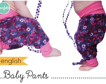 Pantalones de bebé - Pantalones Harem (1 M -3Y) / eBook / PDF / patrón de costura / patrones de confeti / patrones de confeti / digital / downlaod / jogger