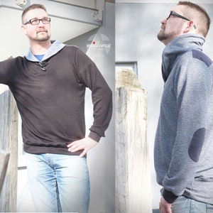 Mr. Klassik Herren Pullover Gr. XS-4XL Hoodie Schnittmuster ebook Anleitung / sewing pattern / Konfetti Patterns / konfettipatterns / nähen Bild 4