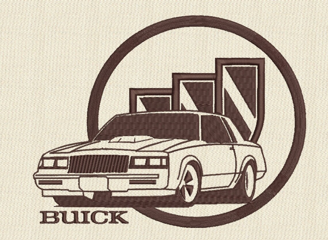 Classic car machine embroidery designs Buick Regal Etsy