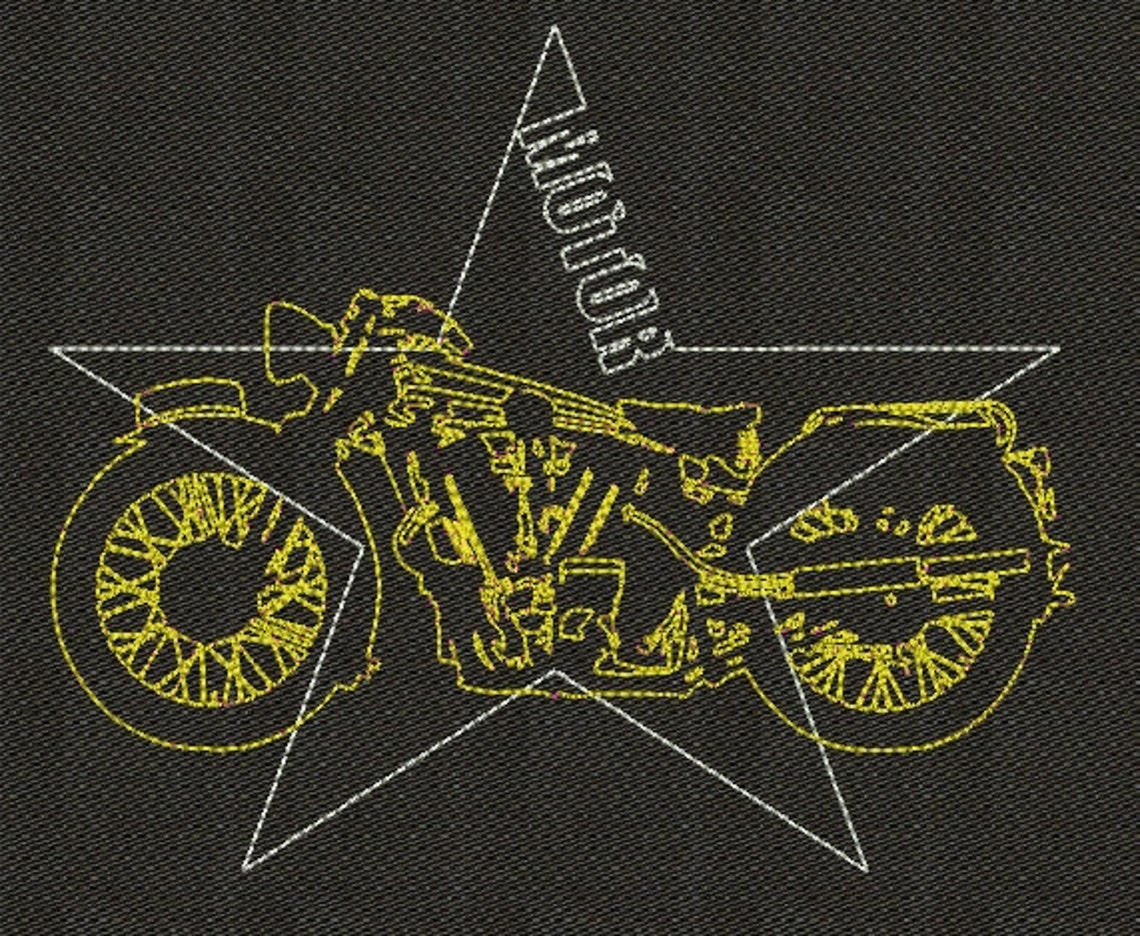 Motorcycle moto motor machine embroidery designs vintage 2 Etsy