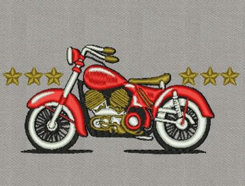 Vintage Motorcycle Embroidery