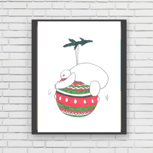 BAYMAX ORNAMENT - marker painting drawing illustration baymax big hero 6 christmas holiday ornament tree disney world land art print season