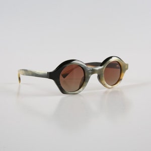 Lunettes de soleil à montures irrégulières faites à la main en corne naturelle véritable - Corne naturelle multicolore - Homme - Femme - 100% corne véritable