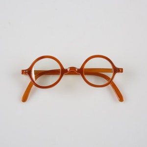 Lunettes de soleil à monture de lunettes rondes faites à la main en corne naturelle véritable - Corne ambre - Hommes - Femmes - 100% corne véritable