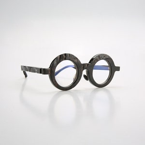 Montures de lunettes rondes uniques en corne de buffle brute brute faites à la main - Hommes - Femmes - 100 % corne véritable